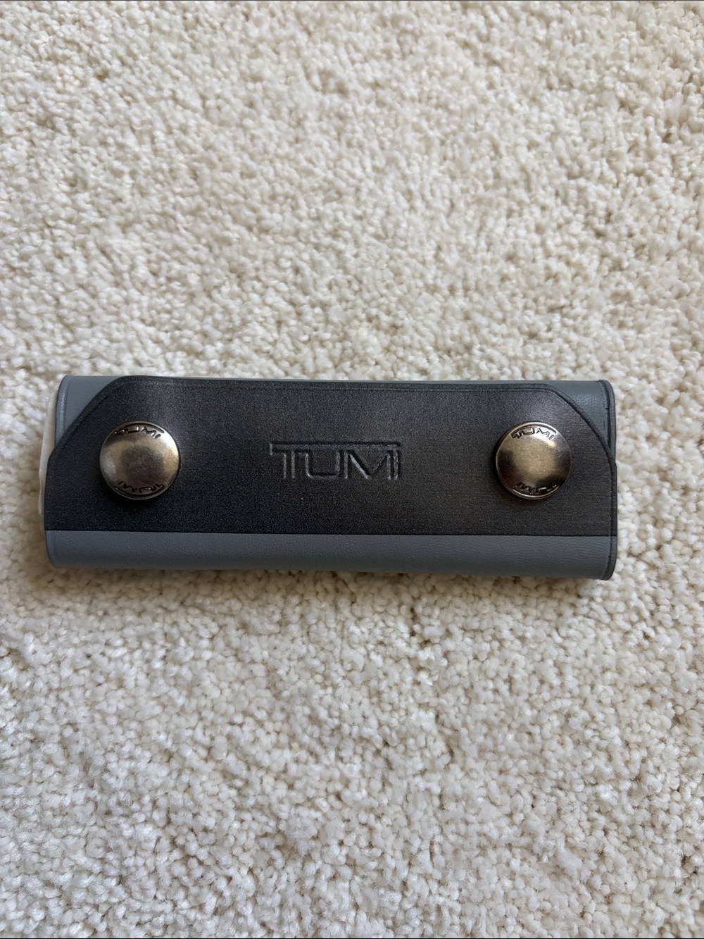 Tumi Black and Gray Leather - Luggage Strap Cover